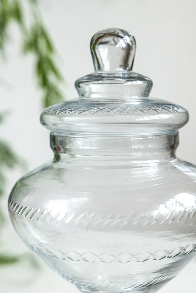 Glass Footed Jar