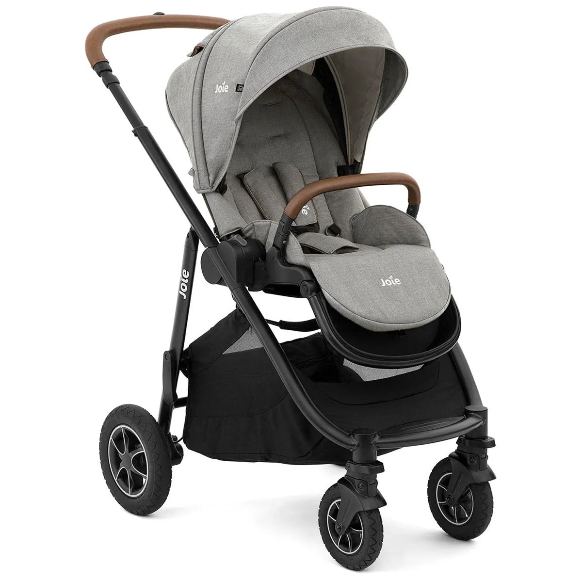 Joie Versatrax On The Go Travel System With Rotating Car Seat Bundle, Pebble