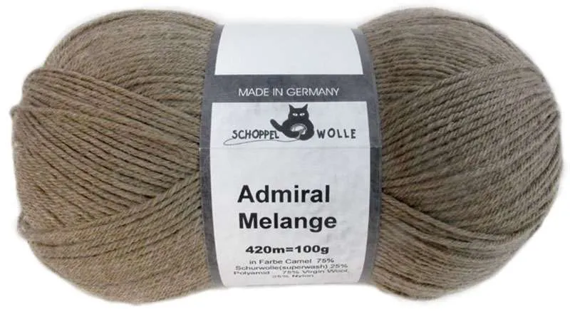 Schoppel Admiral 75% Virgin Wool, 25% Nylon (biodegradable)