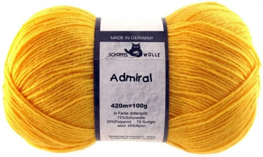 Schoppel Admiral 75% Virgin Wool, 25% Nylon (biodegradable)