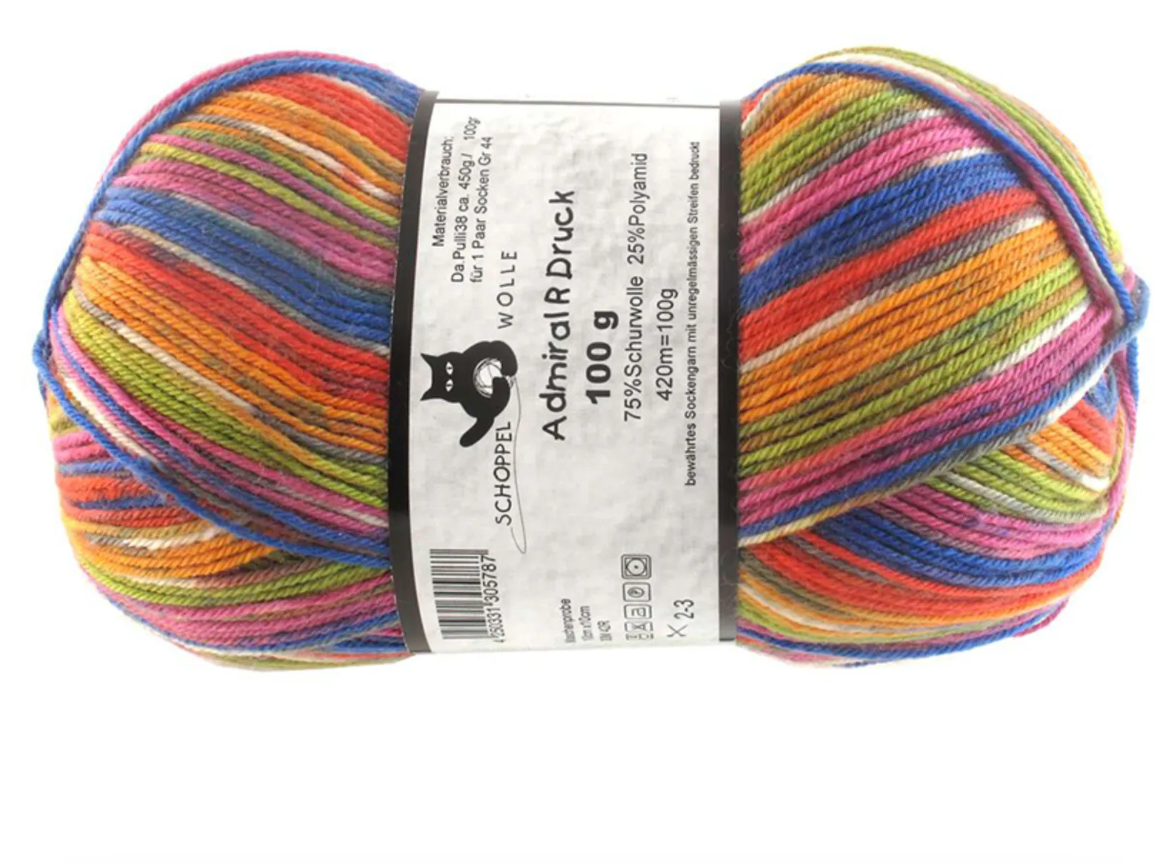 Schoppel Admiral 75% Virgin Wool, 25% Nylon (biodegradable)