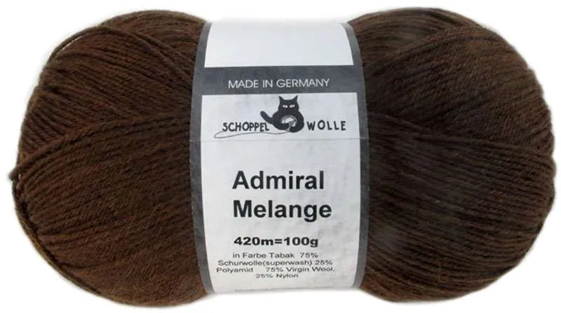 Schoppel Admiral 75% Virgin Wool, 25% Nylon (biodegradable)
