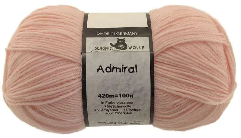 Schoppel Admiral 75% Virgin Wool, 25% Nylon (biodegradable)