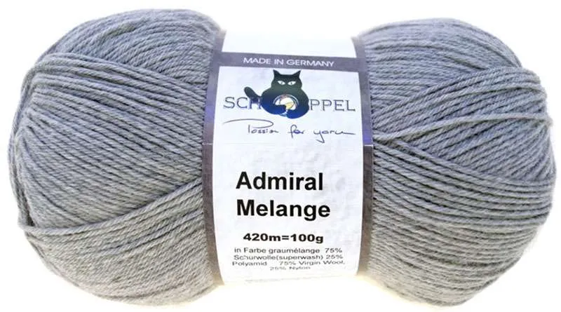 Schoppel Admiral 75% Virgin Wool, 25% Nylon (biodegradable)