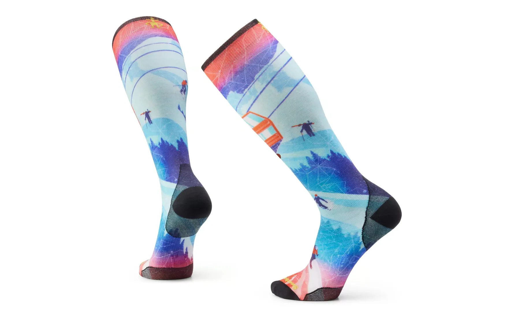 Smartwool Ski Zero Cushion Ski Day Print Over the Calf Socks Color: Laguna Blue